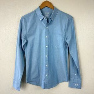 True Classic Men's Dress Shirt Blue Small, Button Collar, Long Sleeve